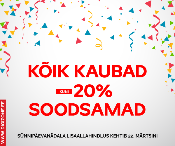 Digizone.ee veebikaubamajal on sünnipäev! Sünnipäevanädalal kogu kaup lisaallahinnatud