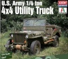 Academy liimitav mudel U.S. Army 1/4 ton 4x4 Utility Truck 1/24