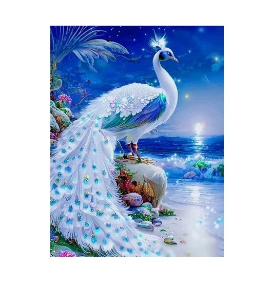 Norimpex Diamond mosaic - valge peacock