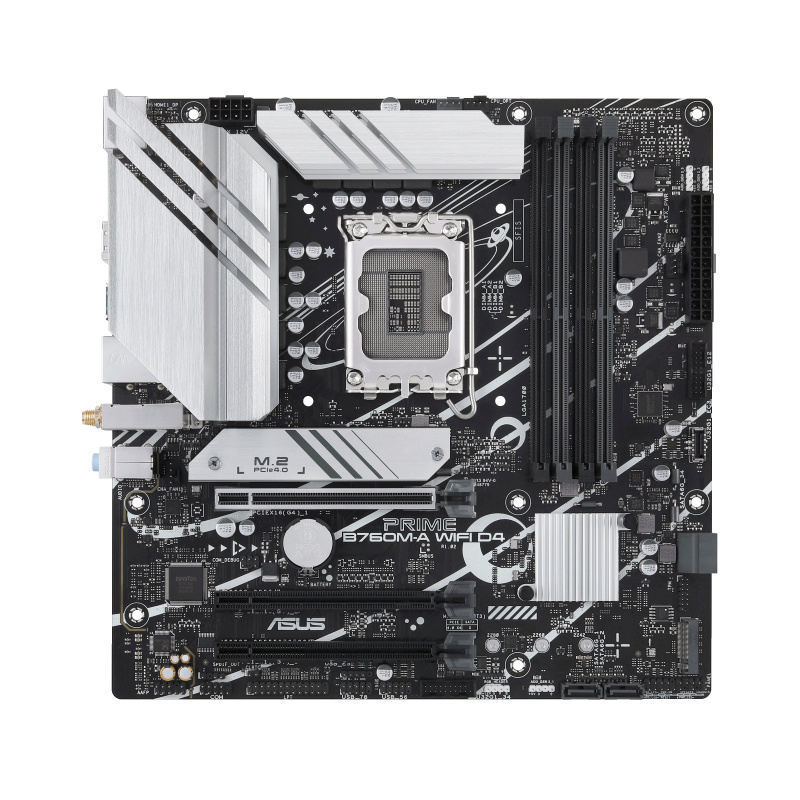 ASUS emaplaat PRIME B760M-A WIFI D4 Intel LGA1700 DDR4 mATX, 90MB1CX0-M0EAY0