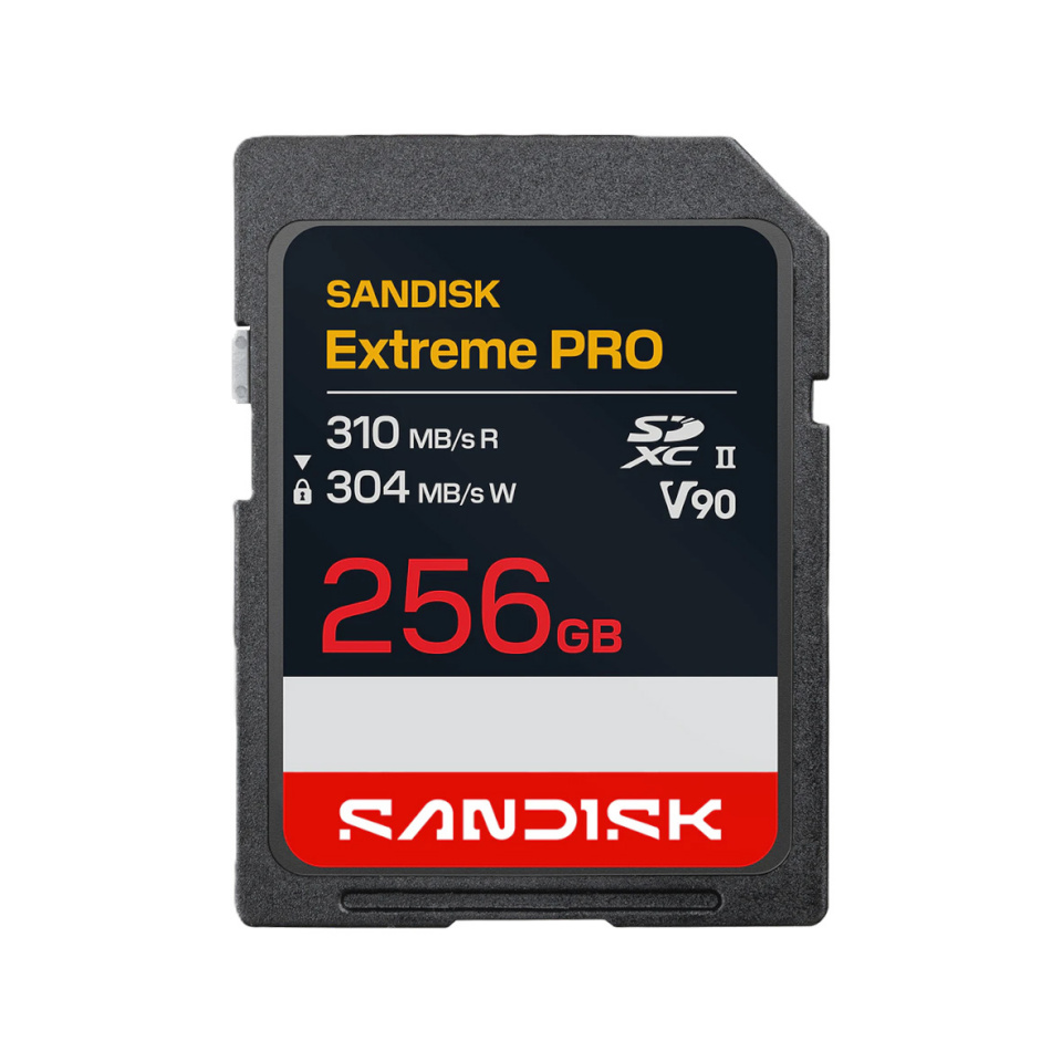 SanDisk 256GB SDXC Extreme PRO R310MB/s W304MB/s, UHS-II V90, mälukaart
