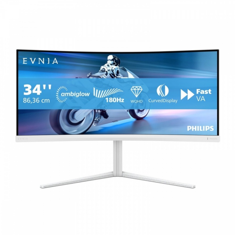 Philips monitor 34 inches 34M2C5501A Curved VA 180Hz HDMIx2 DP HAS Ambiglow