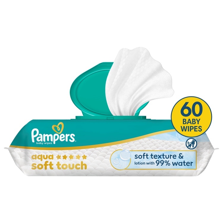 Pampers salvrätid Aqua Soft Touch niisked beebisalvrätid, 60 niisket salvrätikut
