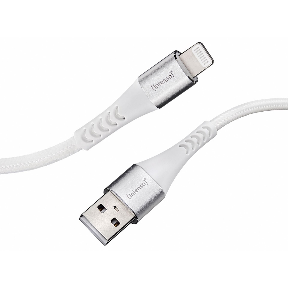 Intenso laadimiskaabel USB cable A315L Nylon 1.5m valge USB-A / Lightning 12W