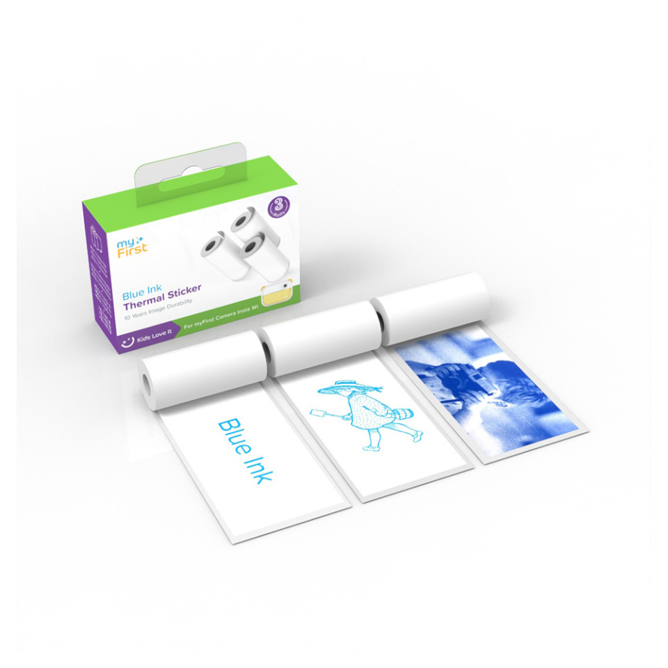 myFirst polaroid kaamera Thermal Sticker White, Blue Ink