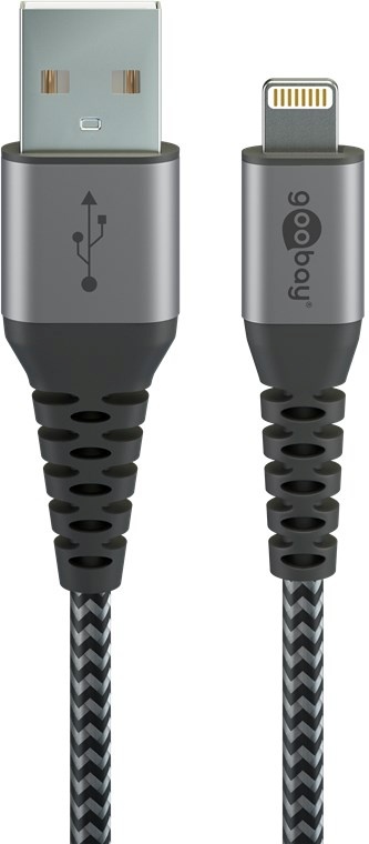Goobay Lightning to USB-A Textile Cable with Metal Plugs