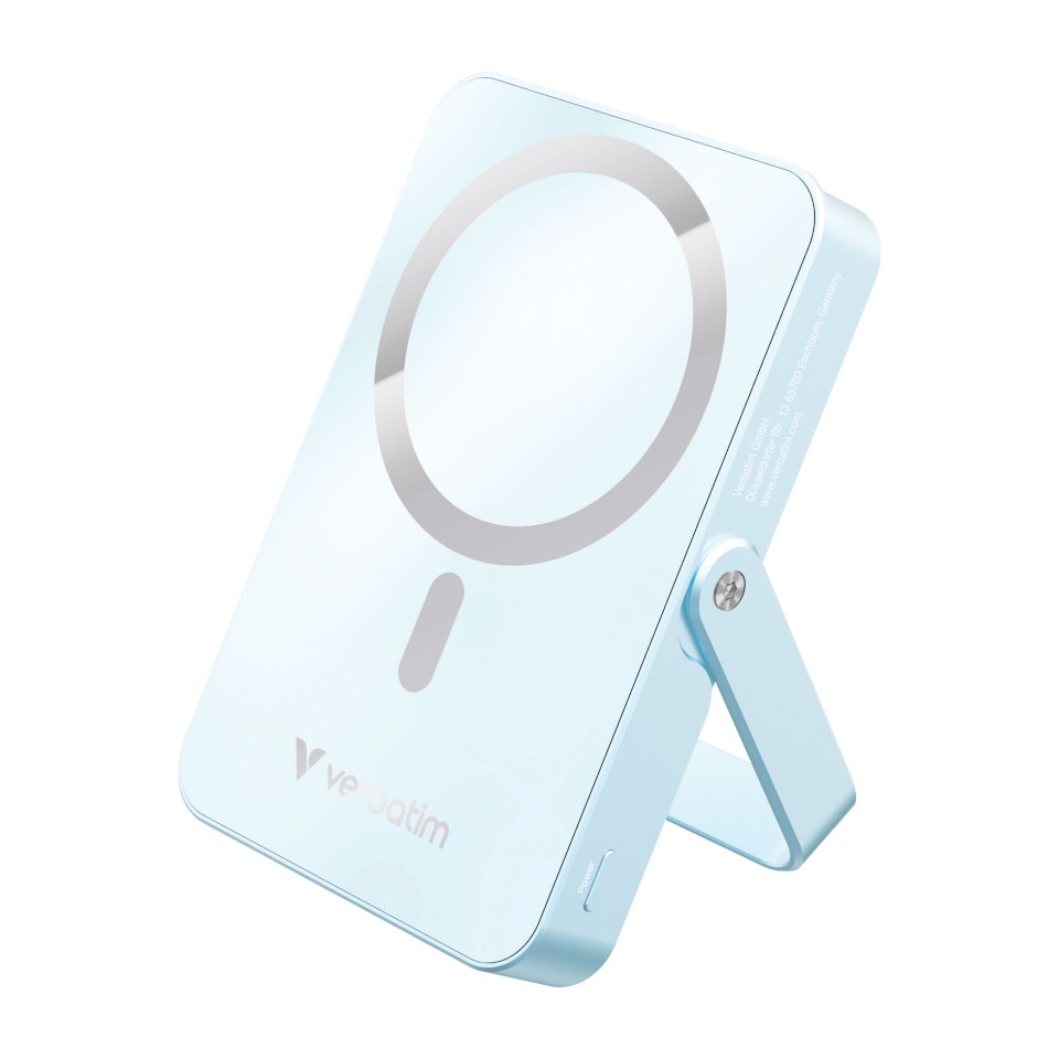 Verbatim akupank Powerbank mit Standfuß mag.wireless 10000mA sinine 32266