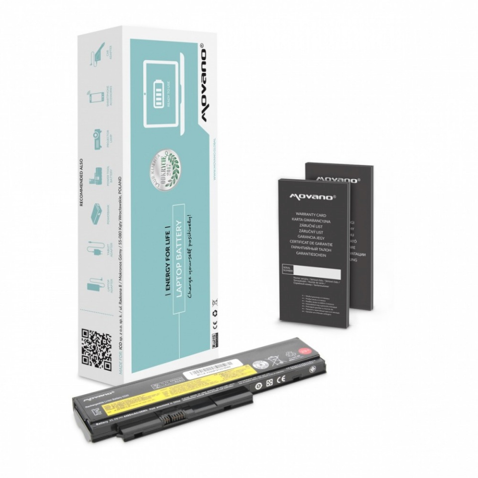 Movano sülearvuti aku 42T4865 for Lenovo X220 X220i X220s X220T - 4400 mAh (48 Wh)