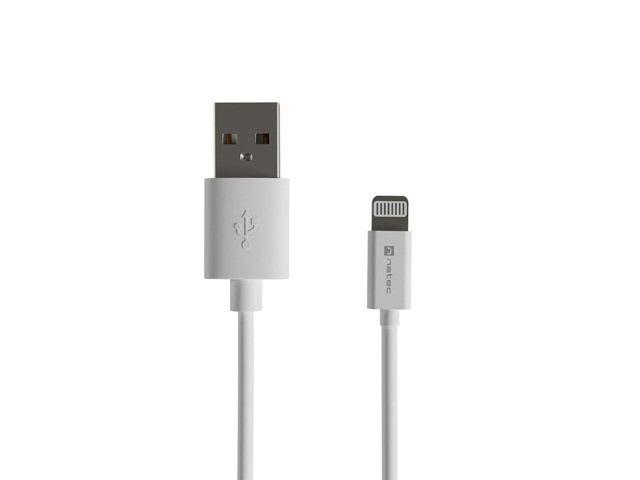NATEC kaabel Lightning(M)->USB-A(M) Cable 2M valge MFI prat