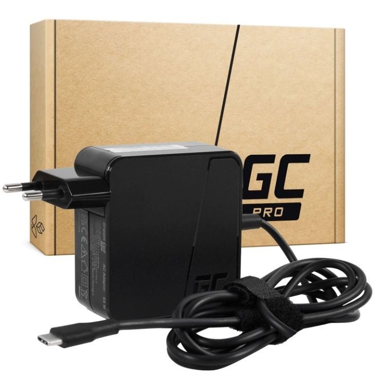 Green Cell laadija USB-C 65W 5V-9V-12V-15V/3A, 20V/3.25A Power Delivery