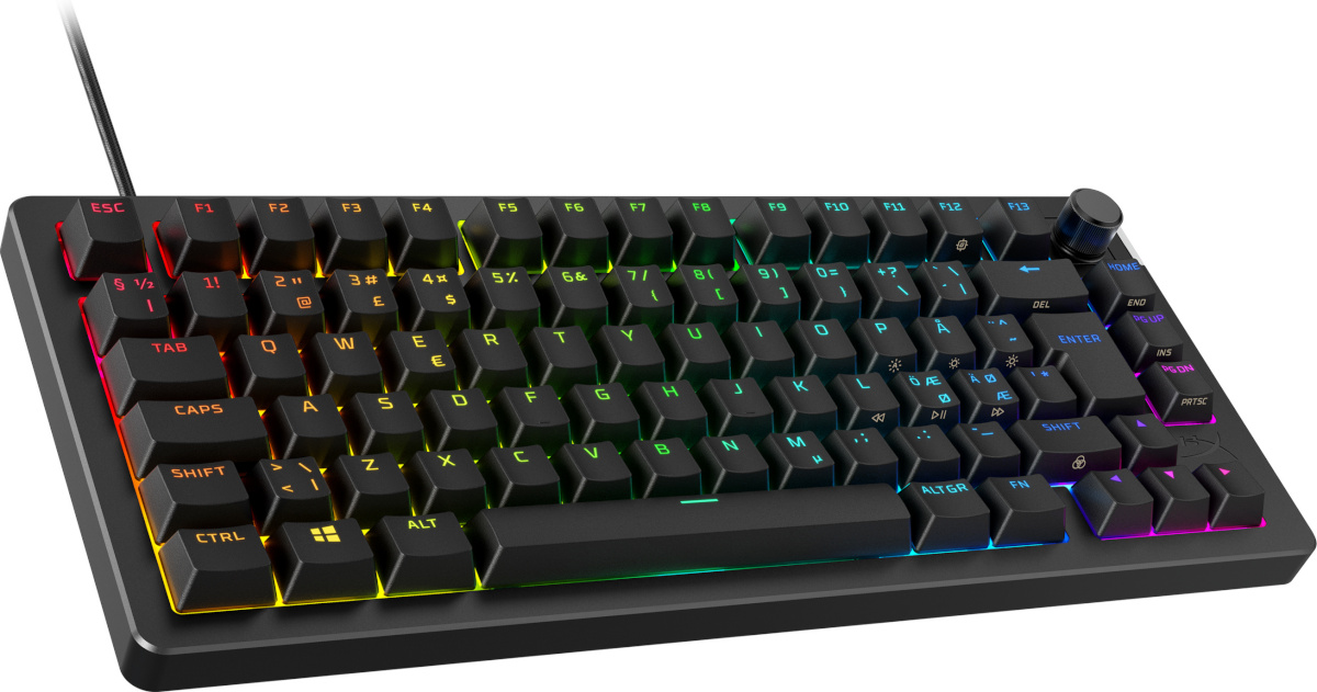 HyperX klaviatuur Alloy Rise 75, lineaarsed lülitid, must