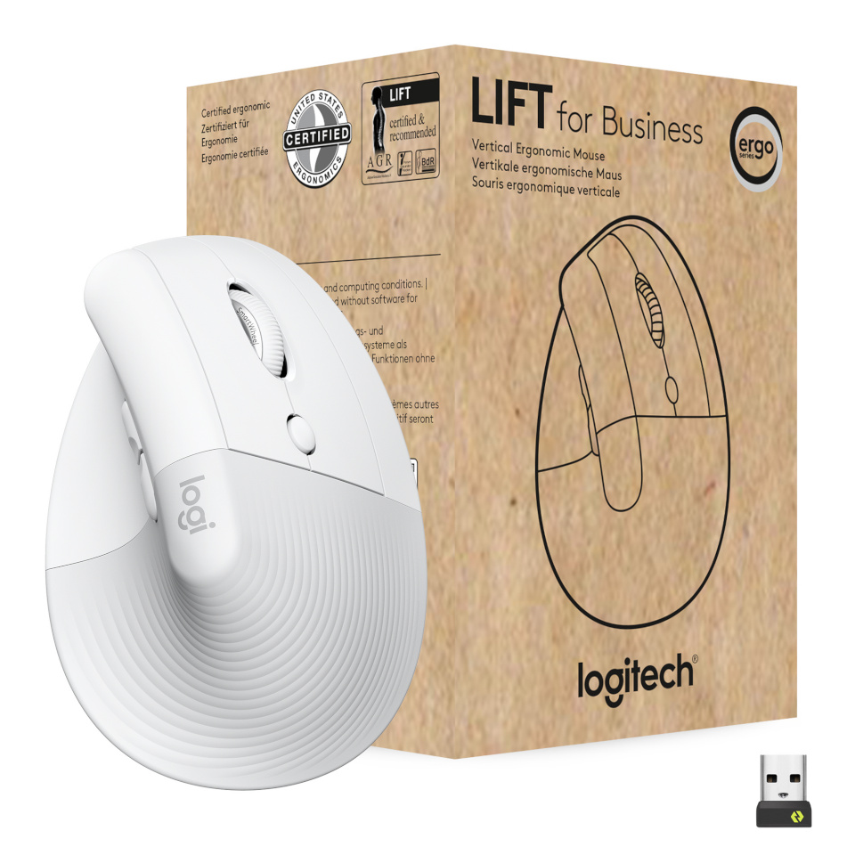 Logitech hiir Lift for Business Maus Vertikal ergonomisch Off-valge