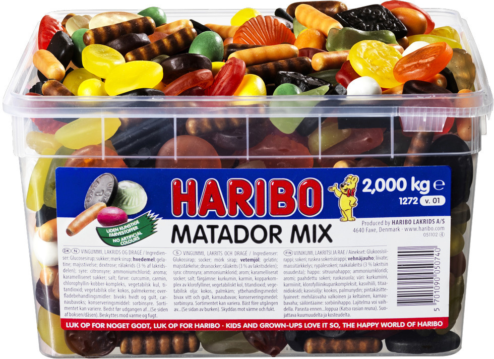 Haribo lahtised kommid Matador Mix, 2,0kg