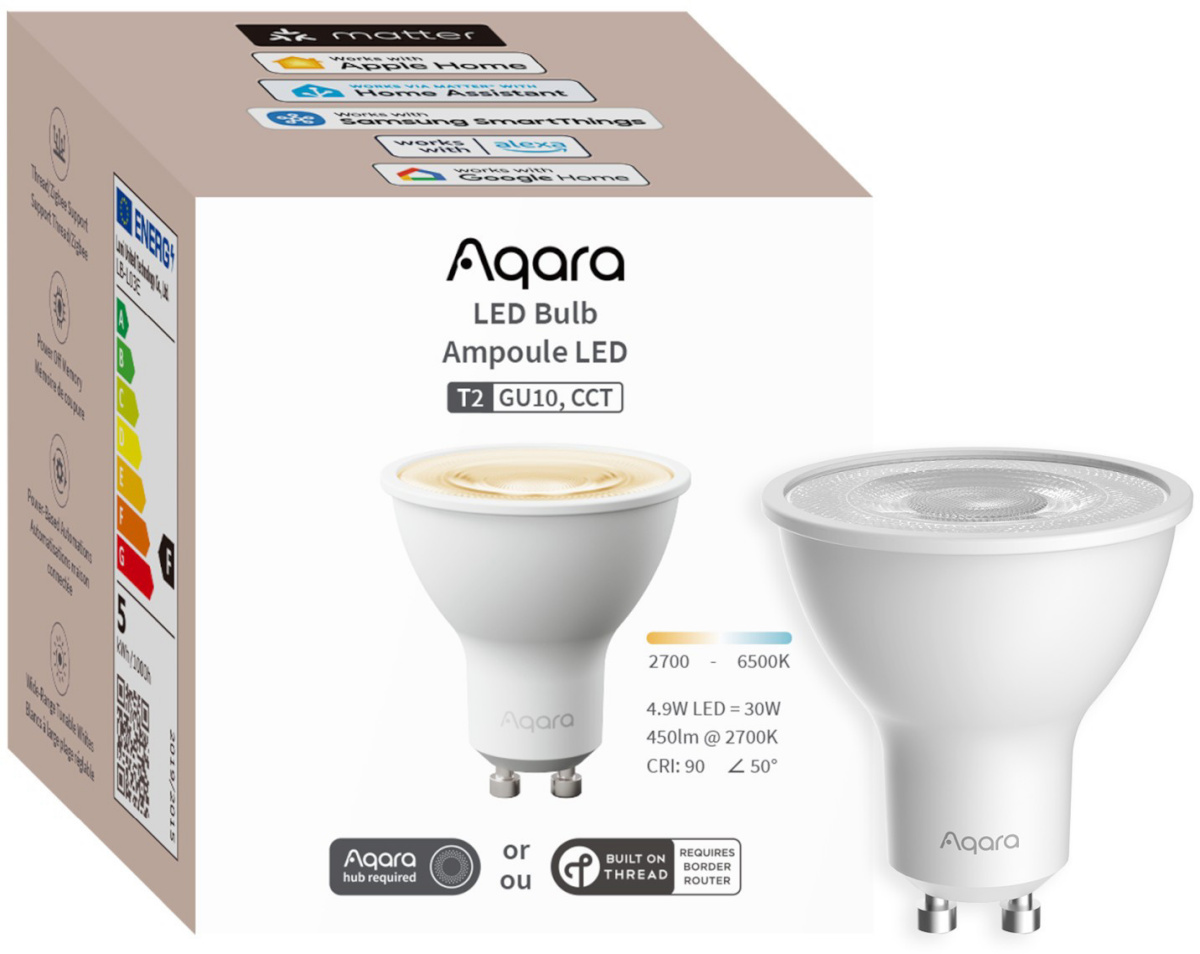 Aqara nutipirn LED Smart Light Bulb, T2, GU10, 30W, CCT, 1tk