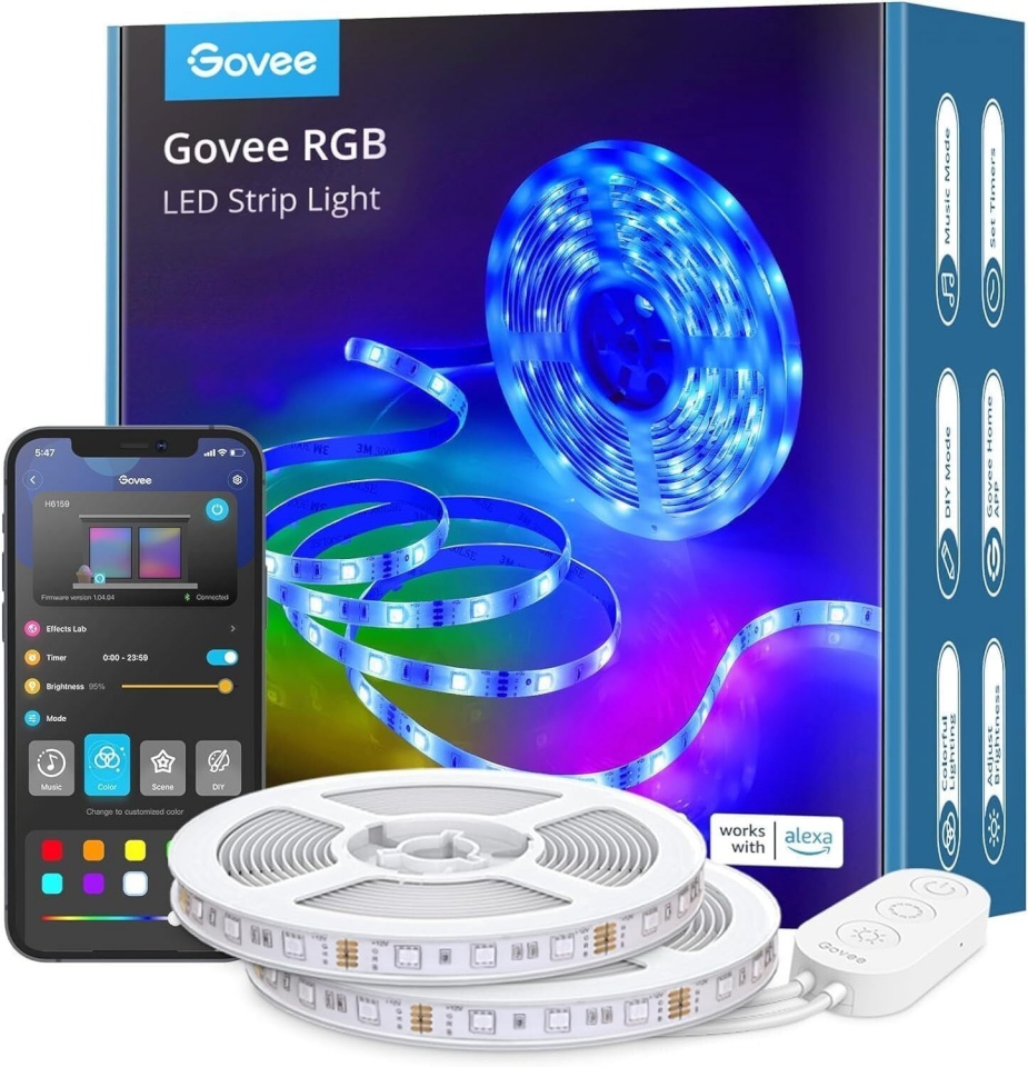 Govee RGB nutikas WiFi + Bluetooth LED-valgusriba, 10 m