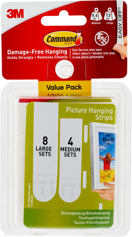 3M pildiriputusribad Hanging Straps Command Value Pack