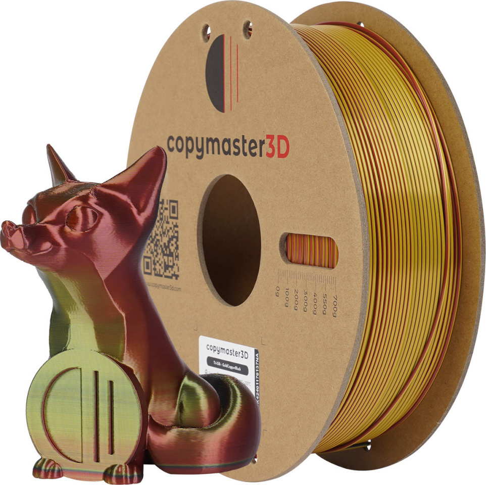 Copymaster3D Tri-Silk 3D printeri niit, 1,75 mm, kuldne/vaskne/must