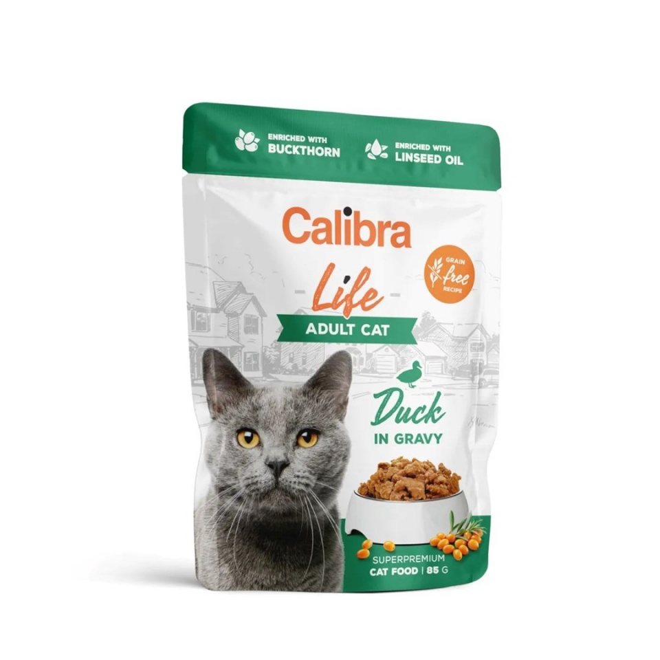 Calibra kassitoit Cat Life Adult Duck in Gravy, 85g