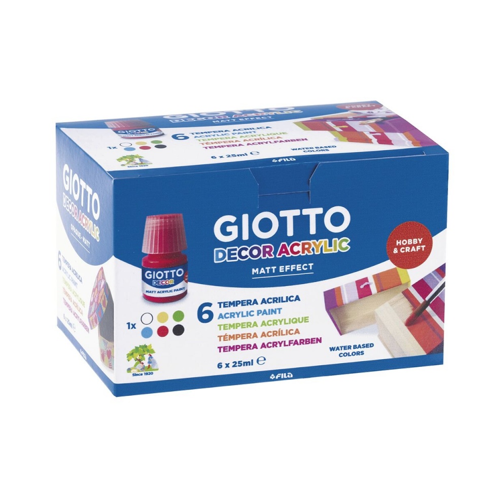 Giotto tempera Decor mitmevärviline 25ml 6tk