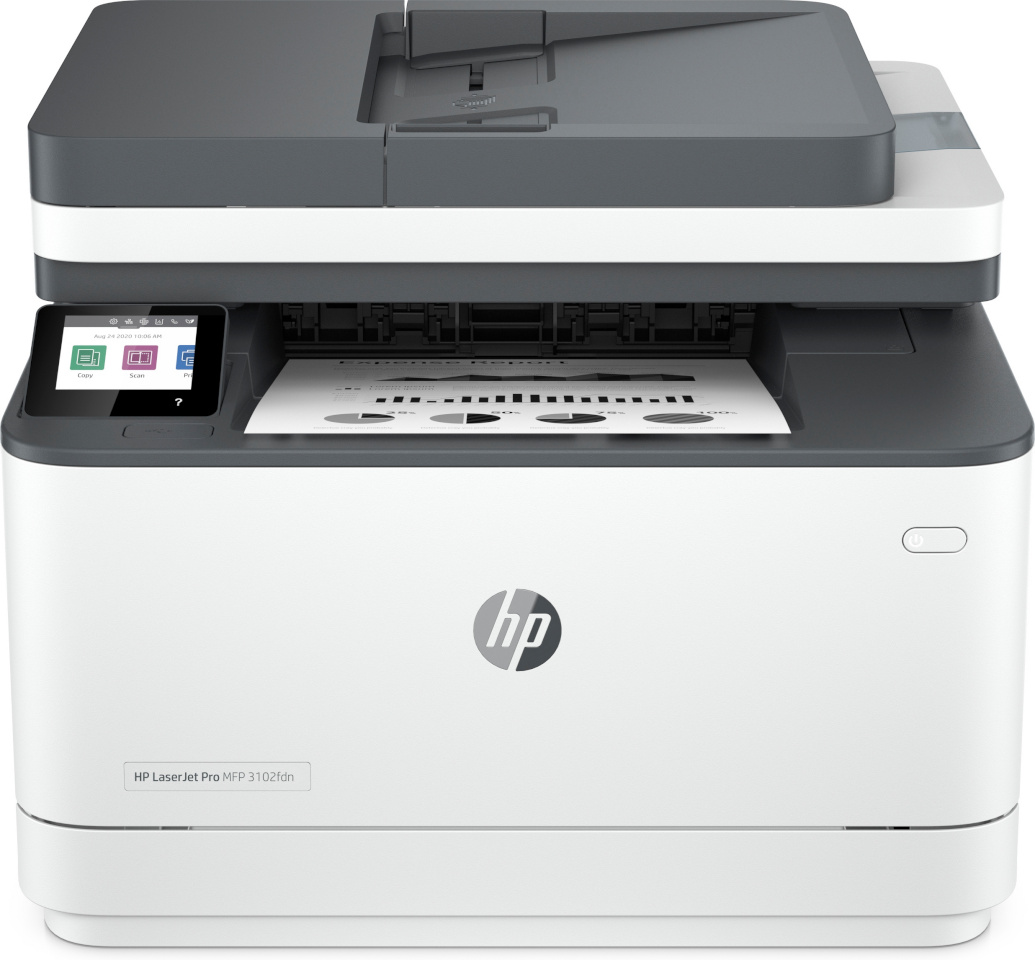 HP printer LaserJet Pro MFP 3102fdn AIO All-in-One Printer - A4 Mono Laser, Print/Copy/Scan/Fax, Automatic Document Feeder, Auto-Duplex, LAN, 33ppm, 350-2500 pages per month (replaces M227fdn)