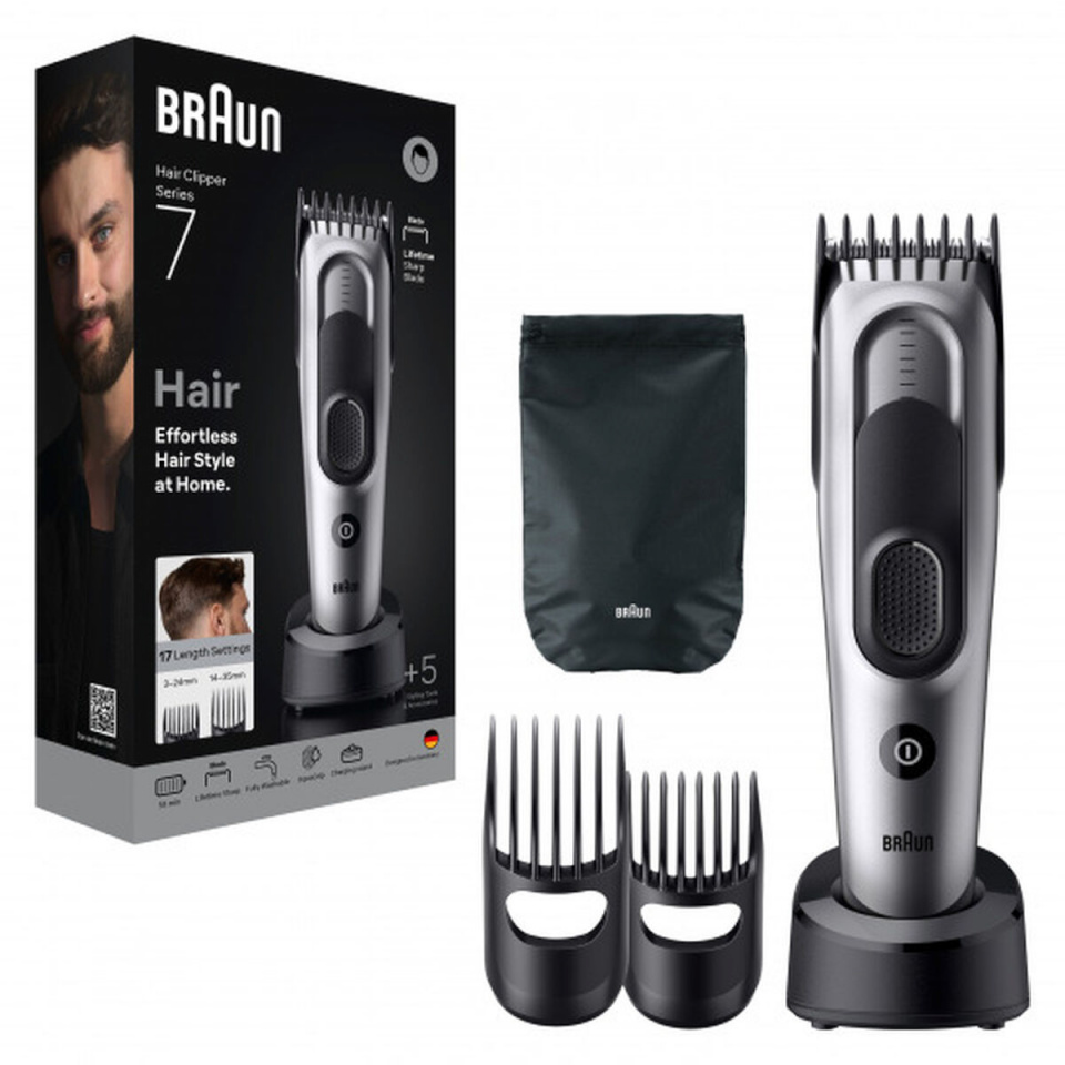 Braun juukselõikur HC7590 Hair Clipper, hõbedane