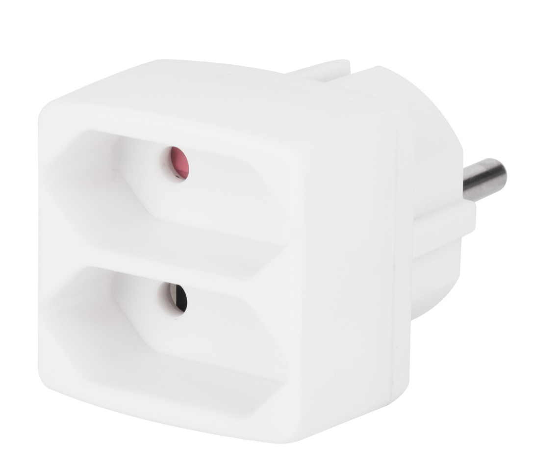 Fuj:tech toitepistikuga jaotur 2-Piece Power Outlet Splitter, valge