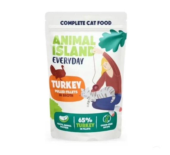 Animal Island kassitoit Turkey in Broth, 40x85g