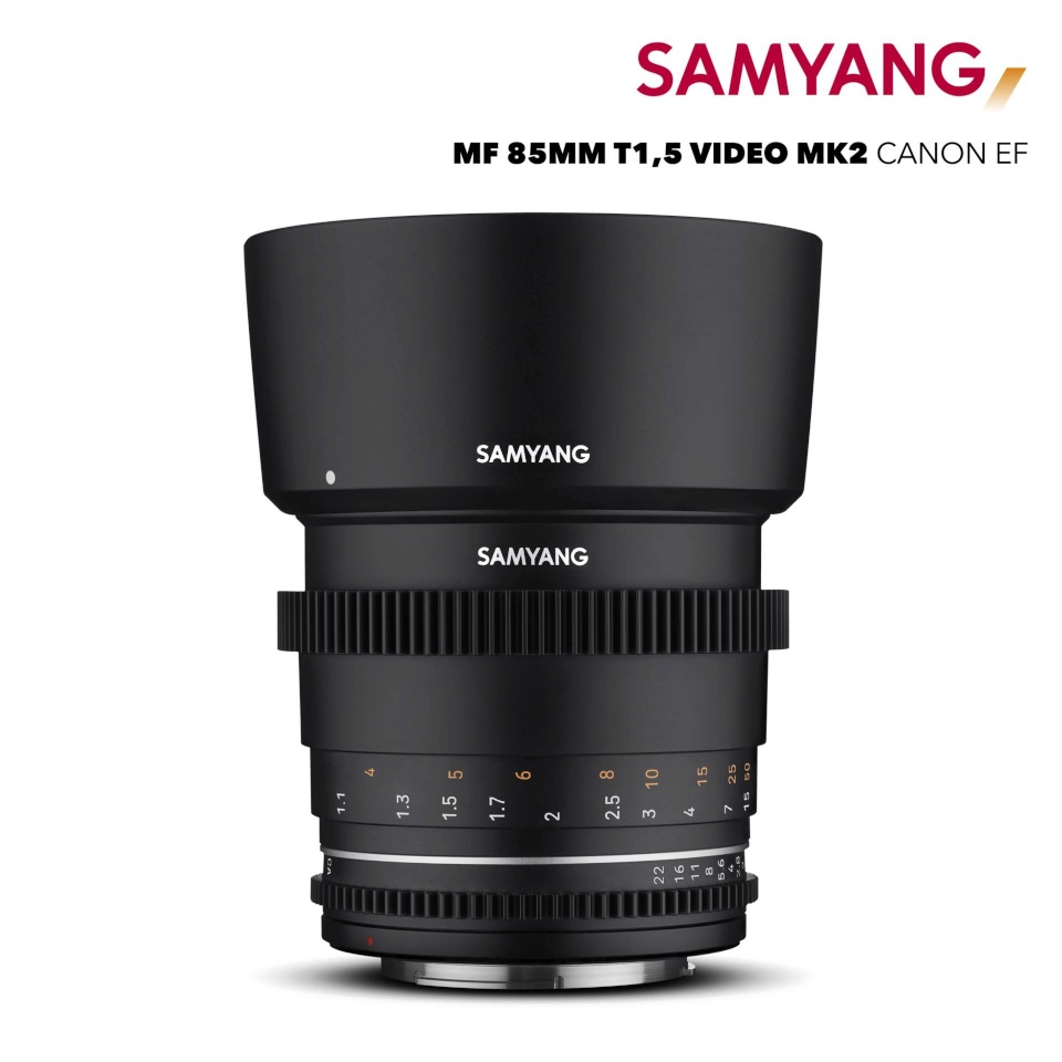 Samyang objektiiv MF 85mmmm TF1.5 VDSLR MK2 Canon EF