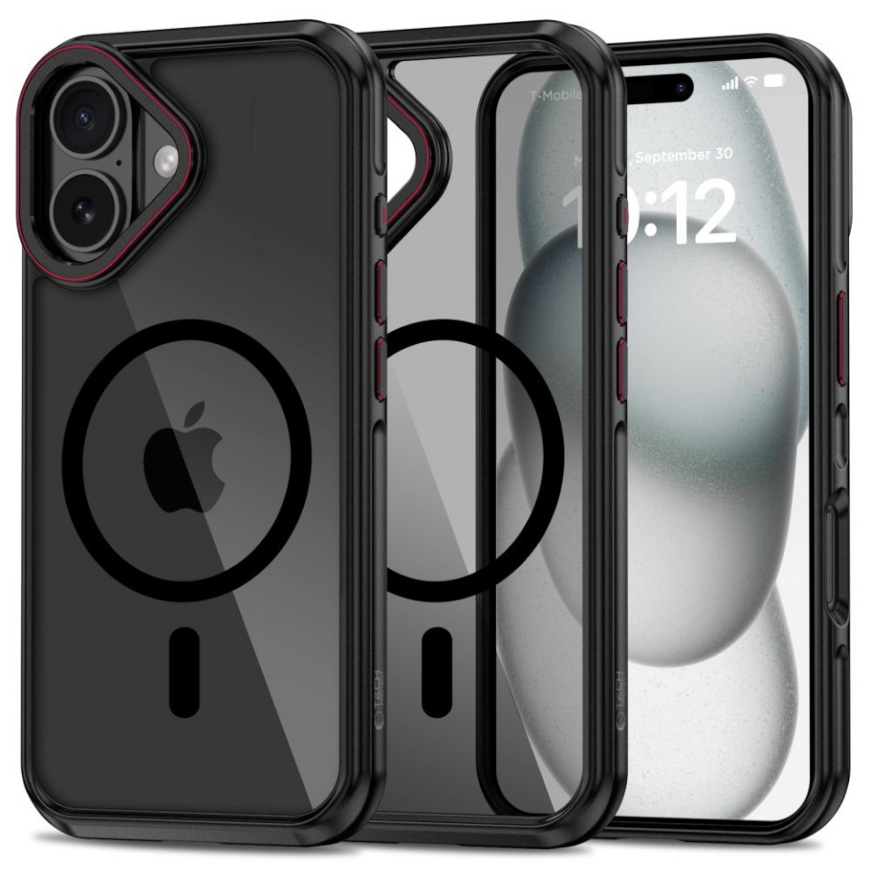 Tech-Protect MAGHYBRID MagSafe iPhone 16 Black/RED