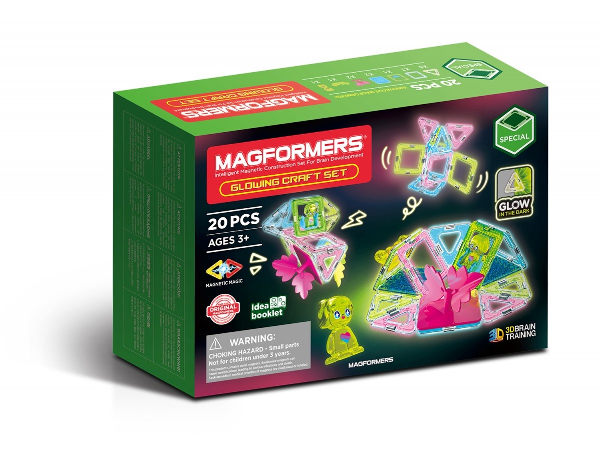 Magformers konstruktor Magnetic blocks Glowing Craft 20-osaline