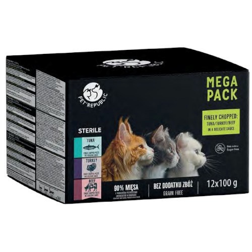 Petrepublic kassitoit Mega Pack Steril Tuna, Turkey, Beef, 12x100g