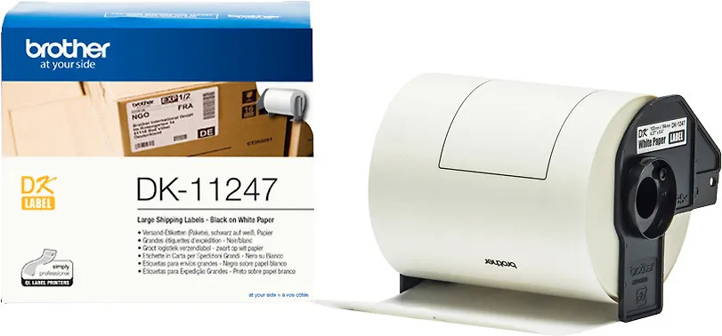 Brother etiketiprinteri etiketid DK11247 Shipping Label, 103 x 164 mm, valge