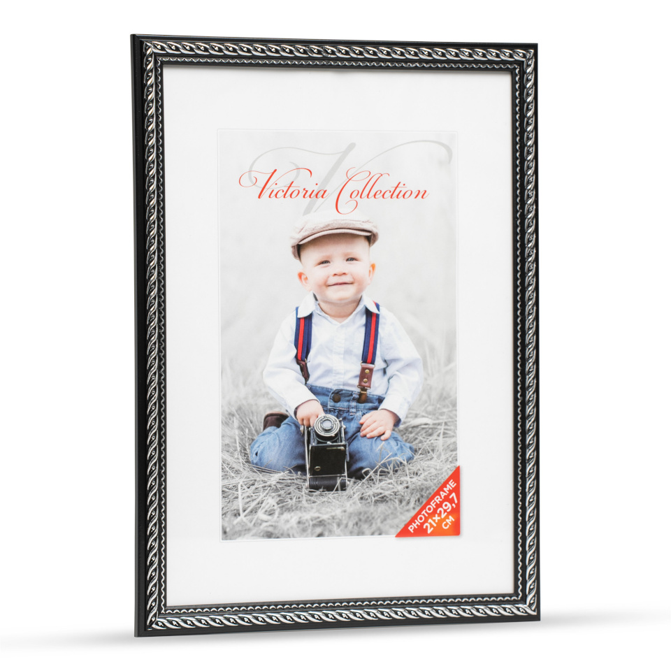 Victoria Collection pildiraam Action 4 21x29,7 must/hõbedane