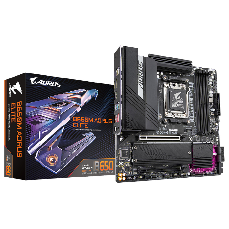 Gigabyte emaplaat B650M AORUS ELITE (B650,AM5,mATX,DDR5)