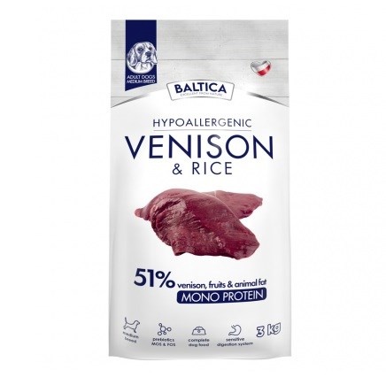 Baltica kuivtoit koerale Nutraceutic Hypoallergenic Medium Breeds Venison with Rice, 3kg
