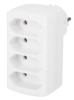 Fuj:tech toitepistiku jaotur 4-Way Power Outlet Splitter, valge