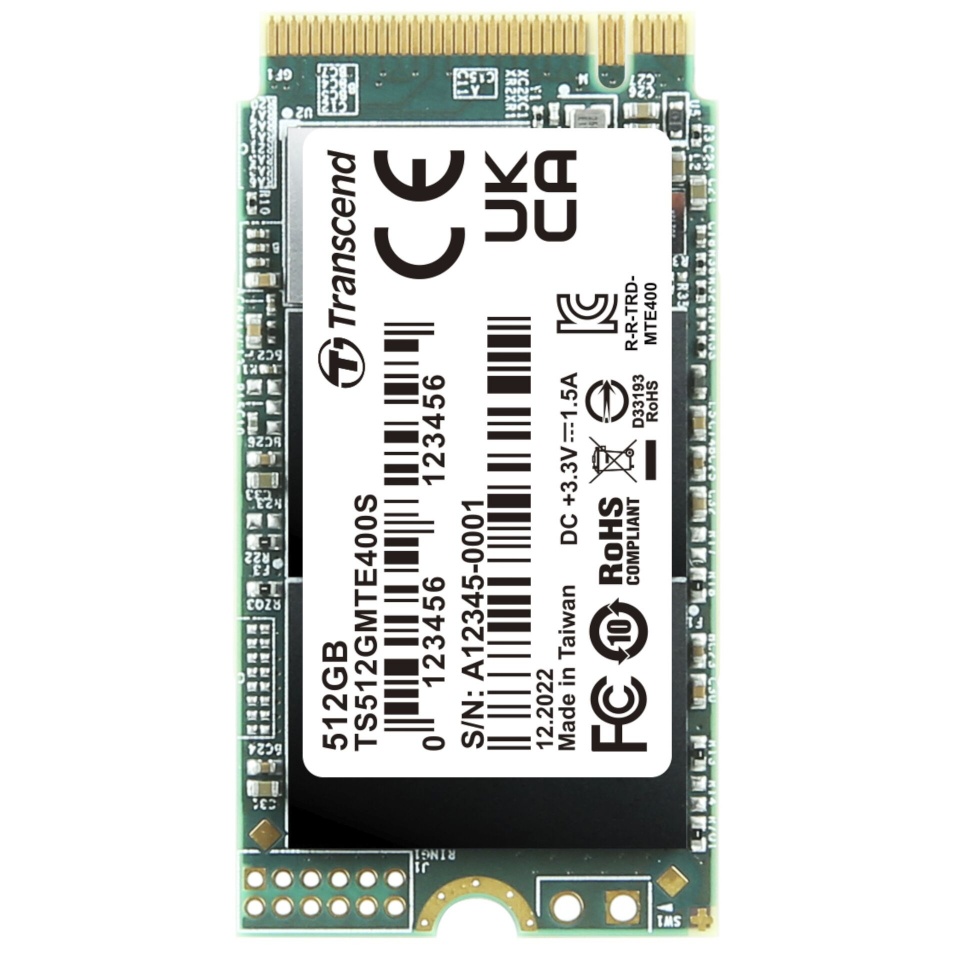 Transcend kõvaketas SSD MTE400S 512GB NVMe PCIe Gen3x4 3D