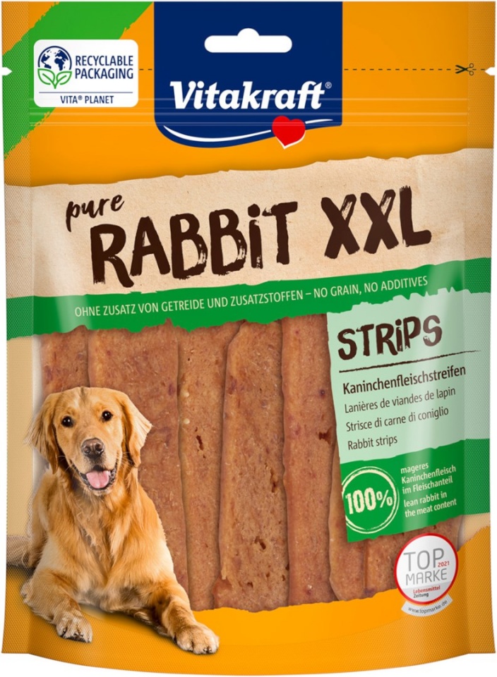 Vitakraft maius koerale Pure Rabbit Strips, 250g