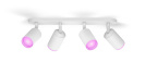 Philips Hue White and Color Ambiance Fugato nutikas kohtvalgusti, valge, 4 x 4,2 W, GU10