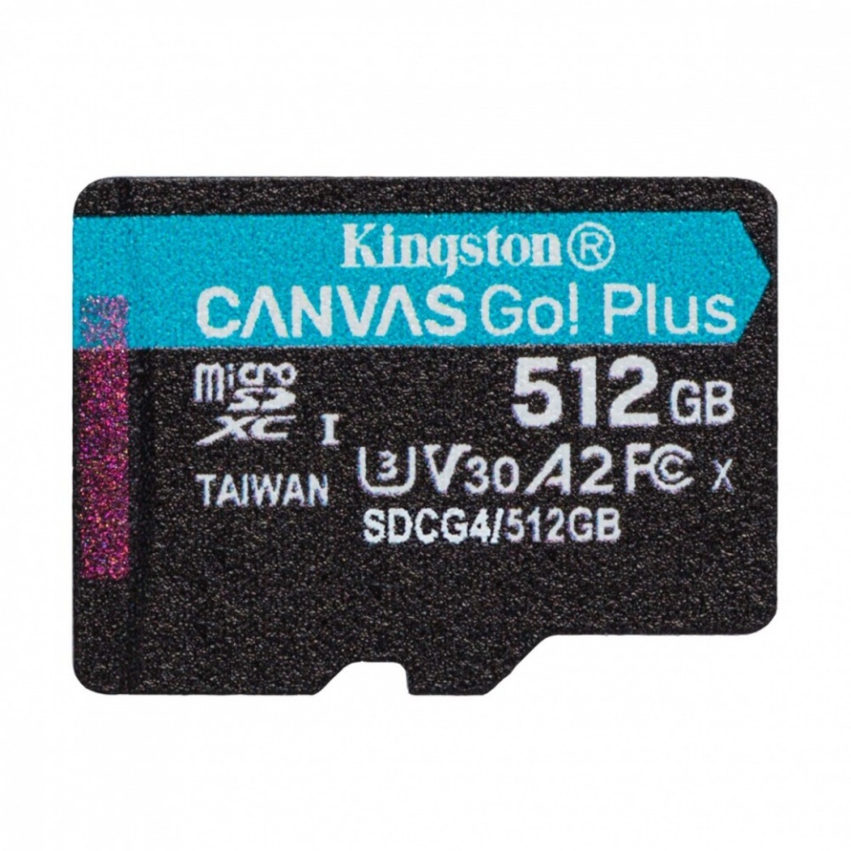 Kingston mälukaart microSD 512GB Canvas Go! Plus 200MB/s A2 U3 V30