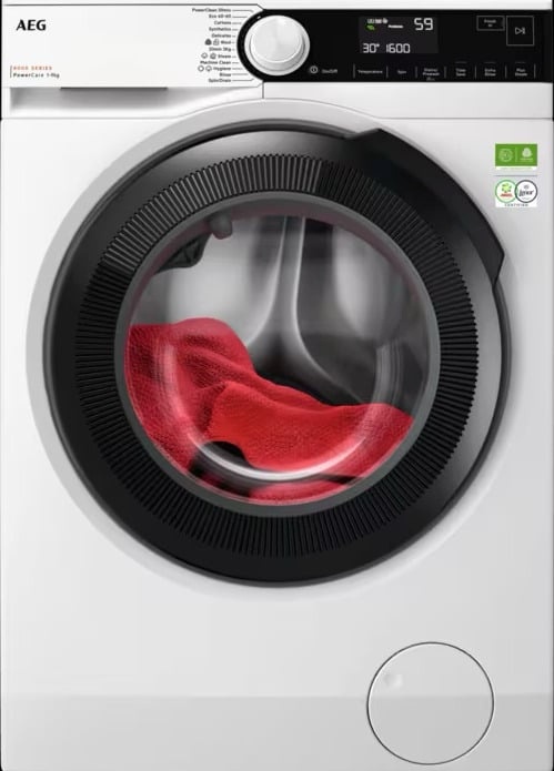 AEG pesumasin LR834F96W 8000 PowerCare Washing Machine, 9kg, 1600 p/min, valge