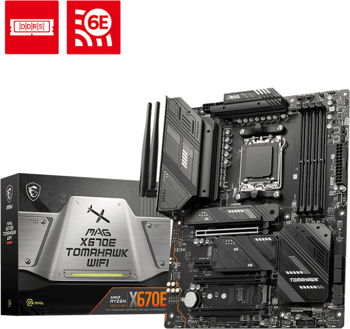 MSI emaplaat MEG X670E TOMAHAWK Wifi AMD AM5 DDR5 ATX, 7E12-001R
