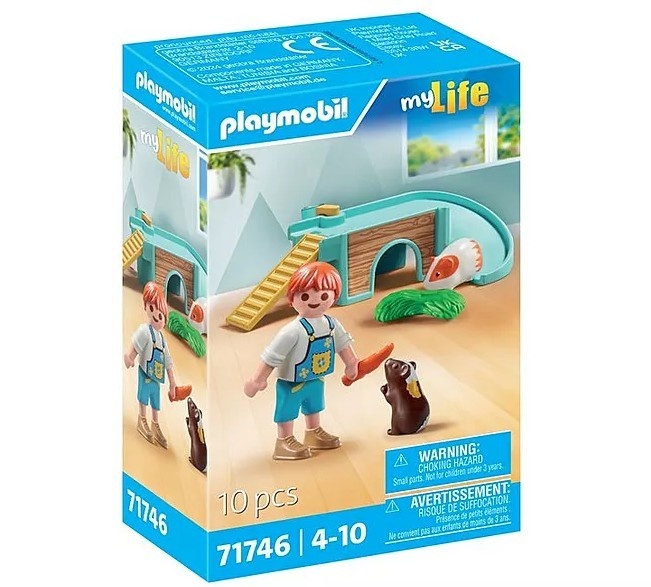 Playmobil klotsid Set z My Life 71746 Chłopiec ze świnką morską