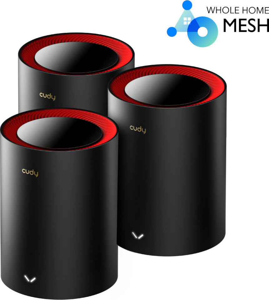 Cudy M3000 WiFi 6 Mesh süsteem, 3 tk pakis, must