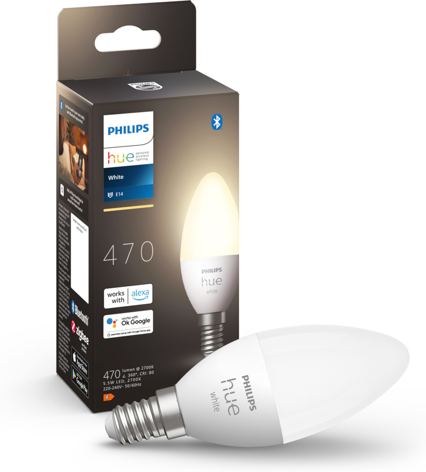 Philips Hue lambipirn LED, BT, White, E14,