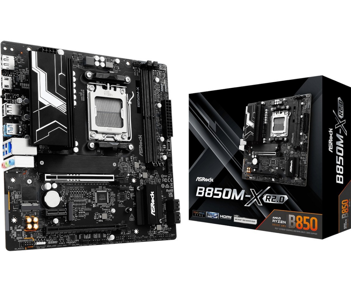 ASRock emaplaat B850M-X R2.0 AM5, DDR5, M.2 USBC, mATX