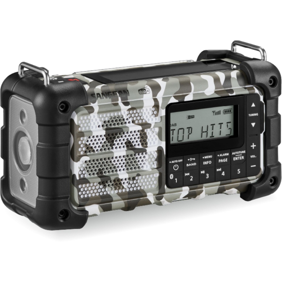Sangean raadio MMR-99 DAB+ Artic Camo Emergency/Hand Crank/Solar Radio