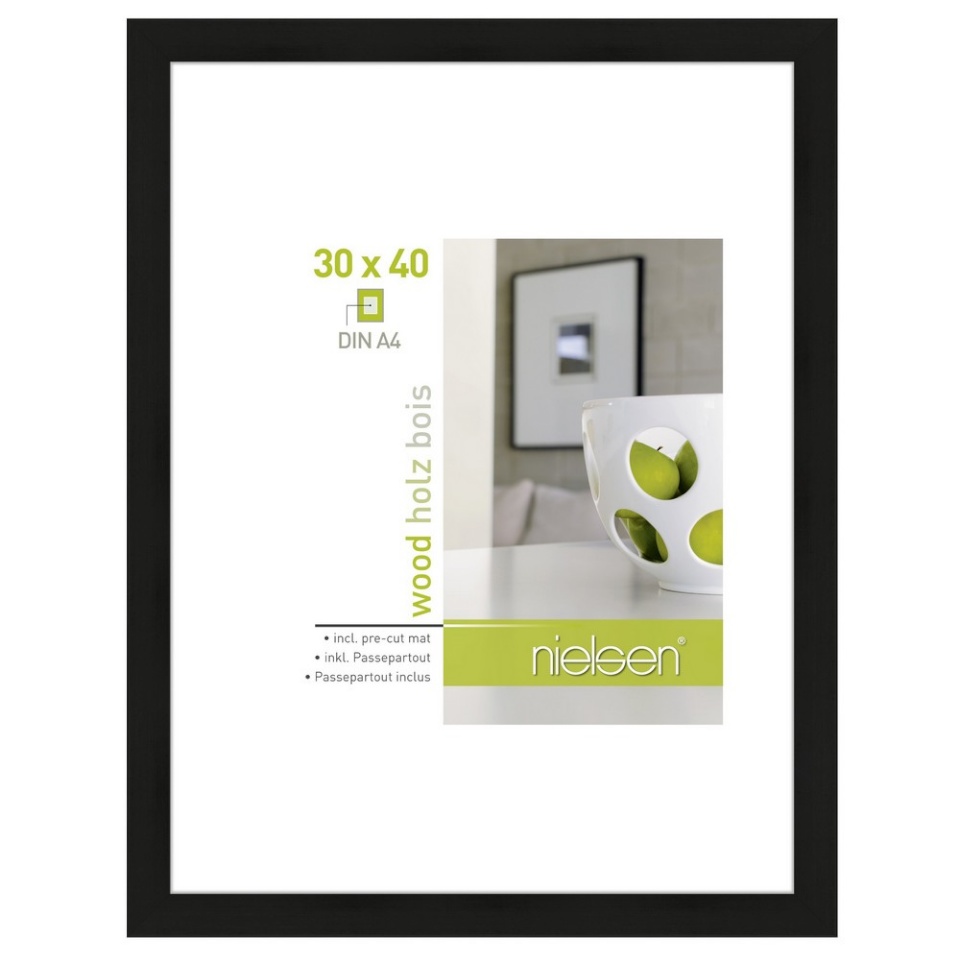 Nielsen Design pildiraam 8988016 Apollon must 30x40 / 21x29.7 cm