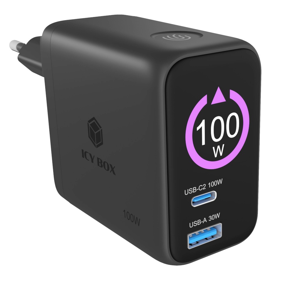 ICY BOX laadija Heart Charge 1002 100W akulaadija mit LCD-TFT Display