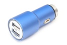 Omega autolaadija 2xUSB 2100mA Metal sinine (43343)